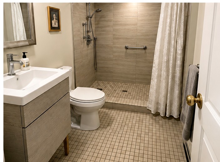 Completed bathroom renovation