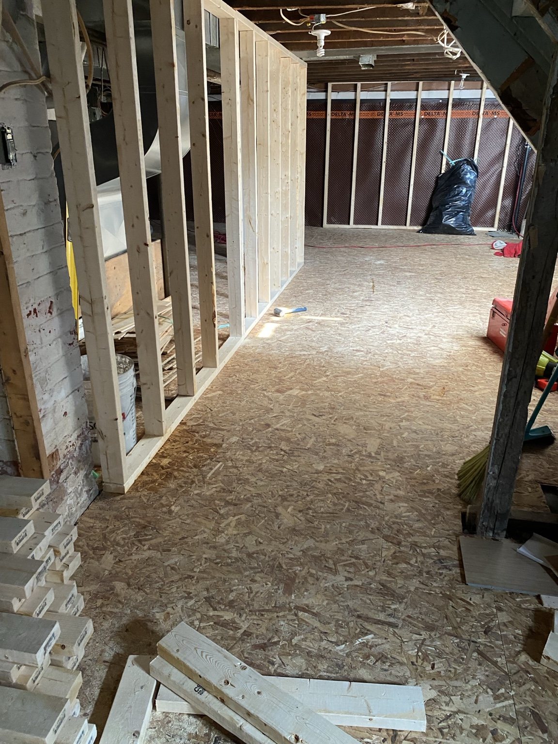 Basement new walls and subfloor