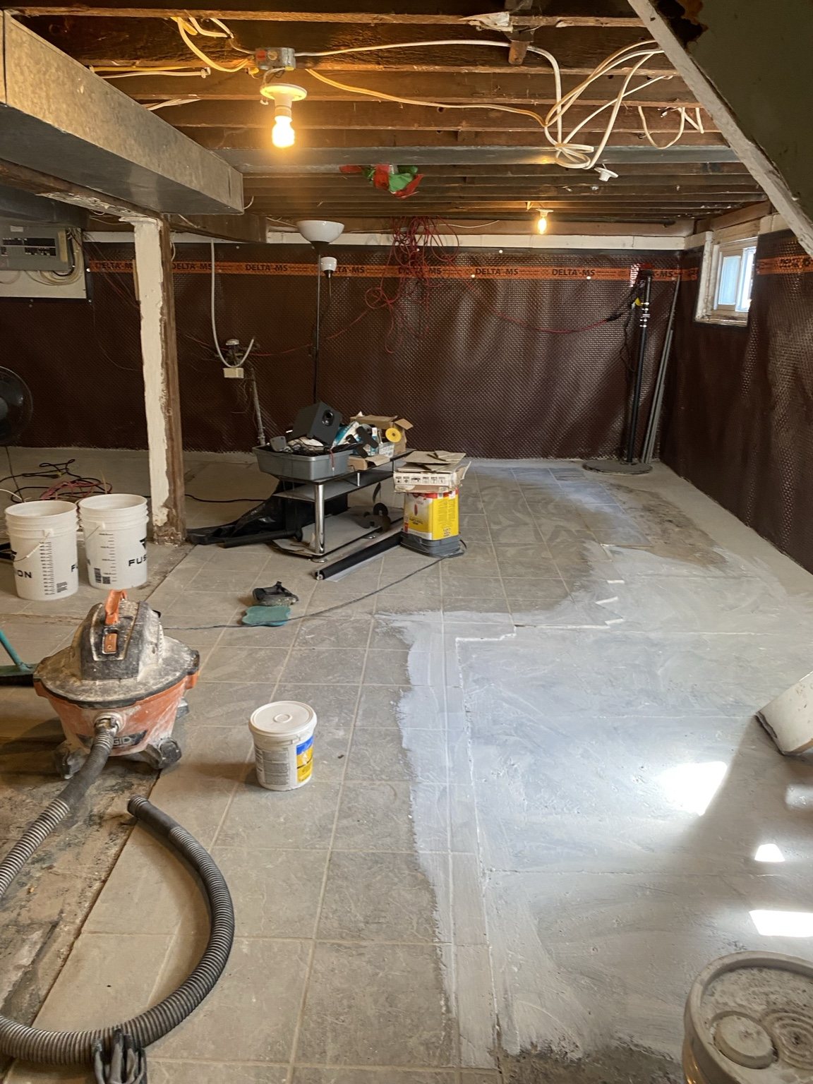 Basement floor preparation